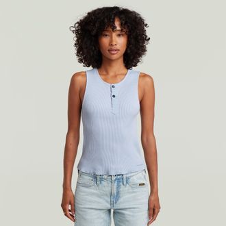 G-Star Slim Henley Tank T-Shirt - Lichtblauw - Dames
