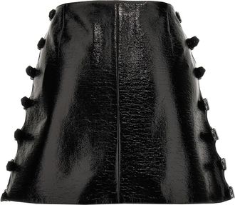 Courr&egrave;ges Vinyl Miniskirt - Black