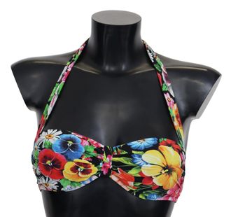 Dolce & Gabbana Vrouwen Multicolor Bloemenprint Badmode Bikini Tops