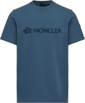 Moncler Moncler Logo Cotton T-shirt, Men, Blue, Size: Xxl