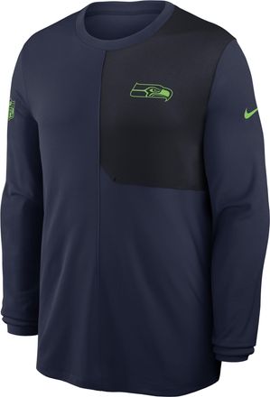 Nike Seattle Seahawks Sideline Coach Nike Mens Dri-FIT NFL Long-Sleeve Top in Blue | 03B10CZD78-81D
