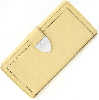Gucci Cream Yellow Leather Long Wallet (Bi-Fold) (Pre-Owned)