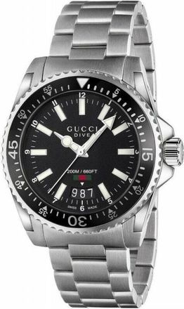 Gucci Ya 136301 Reloj de Acero Inoxidable de Buceo - Accessories - Hombre - Gris - ONE SIZE