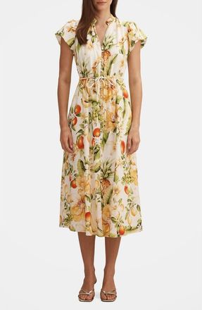 Ever New Posie Puff Sleeve Midi Dress in Domenica Floral at Nordstrom, Size 10