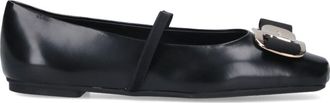 Ferragamo New Vara Black Lamb Nappa Leather Bow Ballerina Flats