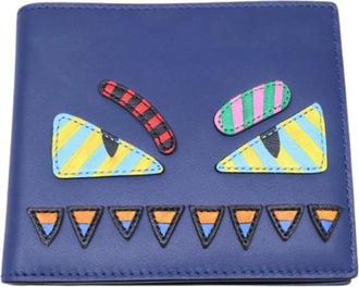 Fendi Pre-owned Wallets, male, Blue, Size: ONE SIZE Pre-owned Vintage Wallet (bi-fold)