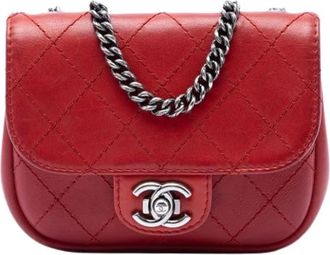 Chanel Pre-owned Vintage Crossbody Tas - Dames - Vintage Schoudertas - Rood - ONE Size - Leer - Vintage