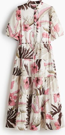 H&M Langes Baumwollkleid - Beige