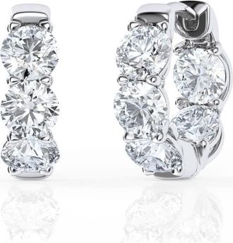 Grown Brilliance 3 Carat Lab Grown Diamond Huggie Hoop Earrings for Women