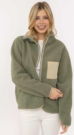 Zwillingsherz Kapuzensweatjacke ZWILLINGSHERZ Classic, Damen, Gr. XL, salbei, Fleece, Obermaterial: 100% Polyester, Sweatjacken Kapuzensweatjacke, kuscheliges Teddy