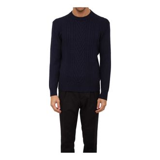 Paolo Pecora Truien & Vesten, Heren, Blauw, L, Blauw Crew Neck Shirt