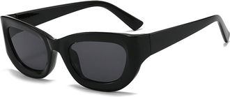 Generic UV400 Fashion Square Sunglasses Men And Women Outdoor Driving Sports Vacation Sun Glasses(Black)