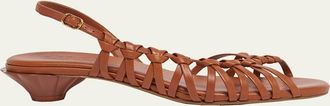 Chlo&eacute; Estra Asymmetric Knotted Leather Sandals