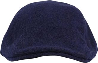 Aquascutum Club Check Flat Cap - Heren - Accessoires - Blauw - Maat: S/M Wol