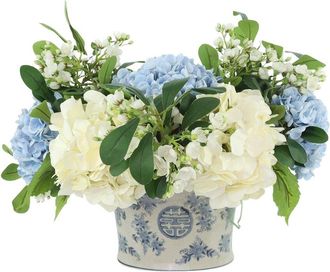 Creative Displays Inc. Handmade Faux Mixed Hydrangeas & Buds In Decorative Vase