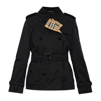 Burberry Dames, Mantels, Zwart, Maat: 2XS Katoen