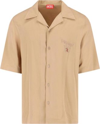 Diesel Beige Short Sleeve Printed Shirt