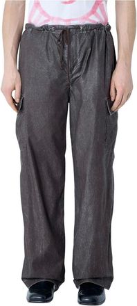 Our Legacy Broeken, Heren, Bruin, L, Katoen, Gecoate trekkoordbroek met zakken