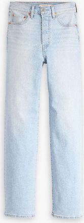 Levi's Womens Levis Ribcage High Rise Straight Leg Jeans in All Alone - Blue - Size 31W/30L