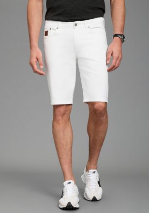 Bruno Banani Jeansshorts BRUNO BANANI Hutch-Shorts, Herren, Gr. 29, L&auml;nge 32, wei&szlig;, Denim/Jeans, Obermaterial: 98% Baumwolle, 2% Elasthan, unifarben, normal kurz, 