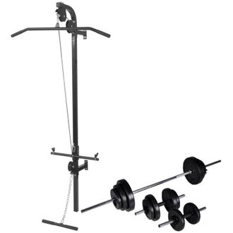 vidaXL Macchina da Parete con Bilanciere e Set Manubri 30,5 kg - Vidaxl