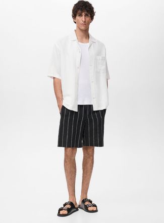 Mango Camicia regular-fit misto lino bianco sporco - Uomo - XS - MANGO MAN