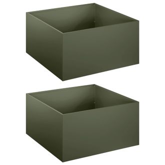 vidaXL Macetero De Jard&iacute;n 2 Uds. Verde Oliva 40 X 40 X 30 Cm Vidaxl