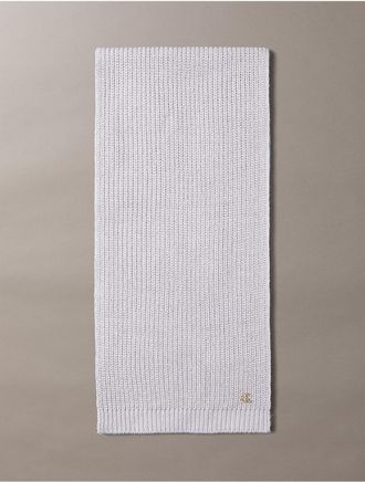 Calvin Klein Metallic Knit Scarf - Purple