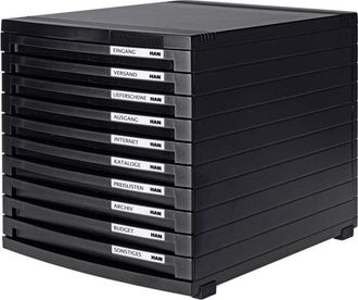 Han contur 1510-13 Cassettiera Nero din A4, din B4, din C4 Numero cassetti: 10