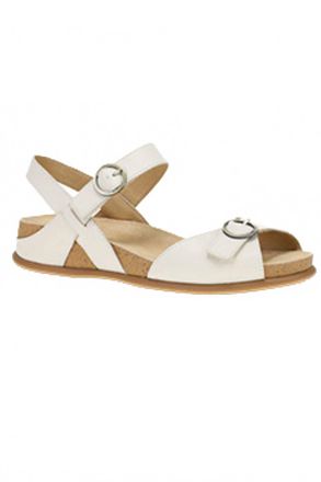 Dansko Womens Candace Flat Sandals In Ivory Full Grain