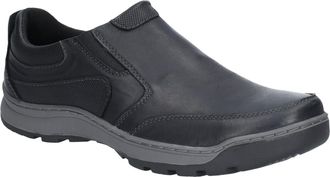 Hush Puppies Mens Jasper Nubuck Leather Slip On Shoe (Black) - Size UK 13