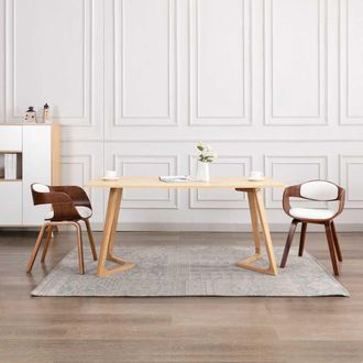 vidaXL Vidaxl - Sillas De Comedor 2 Unidades Madera Curvada Y Cuero Sint&eacute;tico