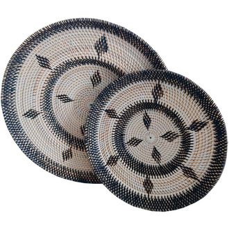 My Bliss Home Bandeja redonda de mimbre D40cm
