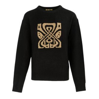 Biba Jacquard feesttrui voor dames (Zwart/Goud)