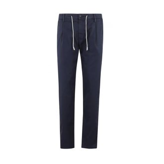 Eleventy Slim-fit Trousers, male, Blue, Size: W30 Cotton Drawstring Pants