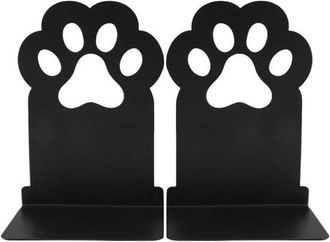 OEM Sujetalibros Met&aacute;licos - Decoraci&oacute;n De Gato - Organizador De Libros - Dise&ntilde;o Antideslizante - 9x12x9 Cm - Negro