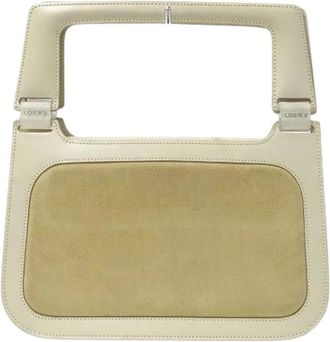 Loewe Pre-owned Suede Handbag - Dames - Vintage Handtas - Beige - ONE Size - Leer - Vintage