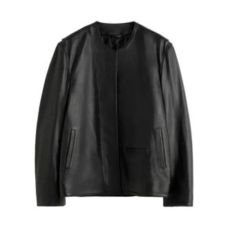 Toteme Coats - Dames - Leren en Su&egrave;de Jassen - Zwart - S - Jassen