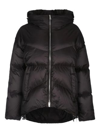 Add hooded puffer jacket - women - Nylon - 46 - Black