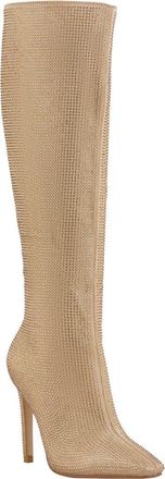 Lady Couture Diamond Rhinestone Pointed Toe Boot in Gold at Nordstrom Rack, Size 12