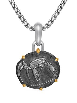 David Yurman 18kt yellow gold and sterling silver Cancer amulet (33mm)