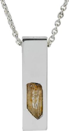 Parts Of Four silver Cuboid Amulet topaz necklace - unisex - Silver/Topaz - One Size