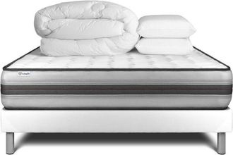 VITALIT Pack Colch&oacute;n Blanco Muelles Y Viscoel&aacute;stica 180 X 200