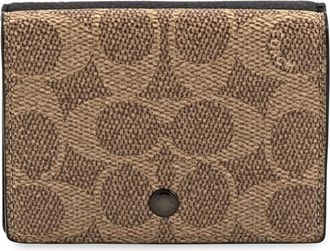 Coach Black/Khaki Trifold Origami Coin Wallet