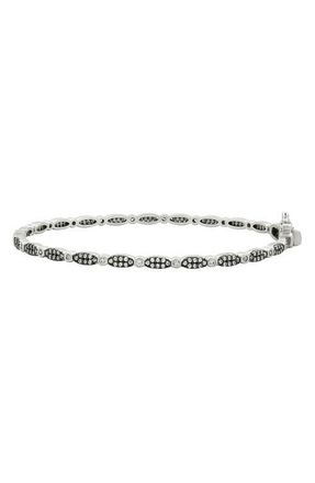 Freida Rothman Oh So Glamorous Marquise Pavé Hinge Bangle in Silver/black at Nordstrom