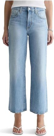 AG - Adriano Goldschmied Saige Mid-Rise Wide Leg Crop in Kings River Womens Jeans Kings River : 27 27, Cotton/Denim/Elastane
