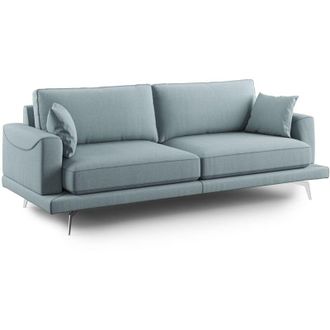 Divani.Store Dorian Sof&aacute; Moderno De Tela Suave Y Antimanchas 178 Cm Azul Claro