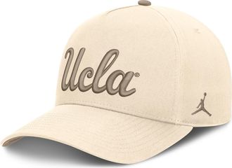 Nike Jordan Mens UCLA Natural Rise Jordan Brand Dri-FIT College A-Frame Adjustable Hat in Brown | JCB20DTUUCL-M4T