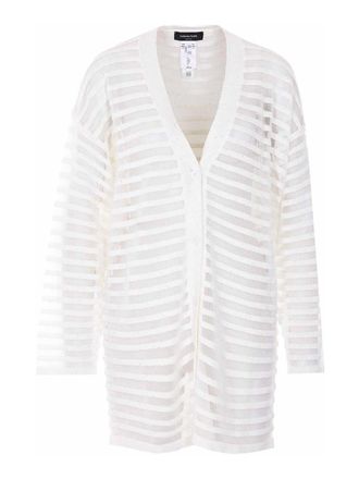 Fabiana Filippi White Cardigan With Frontal Buttons Closure