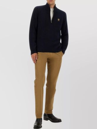 Belstaff high collar cuffs and hem